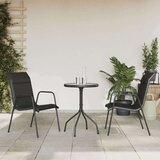  Vrtna garnitura - 3-dijelni vrtni blagovaonski set crni čelični | shoptok.hr