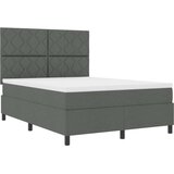 vidaXL tamnosivi krevet s oprugama i madracem 140x190 cm | shoptok.hr