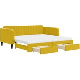  Dnevni krevet na razvlačenje s ladicama žuti 100x200 cm baršun | shoptok.hr