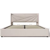 Lumor Postelja s predalom 180x200 cm – laneno blago – z USB-priključkom in letveno podlago – bež, (22151059) | Shoptok.si