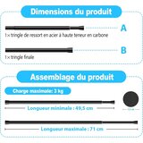 AIZESI 2x Raztegljiva karnisa brez vrtanja 50–69 cm črna | Shoptok.si