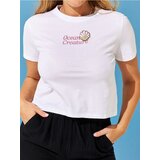 Sinsay Pamučni crop top s natpisom | shoptok.hr