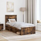  Okvir za krevet s uzglavljem Dimljeni hrast 75 x 190 cm | shoptok.hr