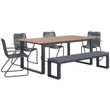 Bessagi Garden Vrtna Garnitura Helen, 6-Delno, Siva, Barva Tikovine | Shoptok.si