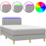Krevet s oprugama i madracem LED svjetlosivi 120x190 cm tkanina | Eponuda.ba