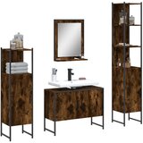 Maison Chic Kopalniške omarice - Kopalniški sestavi 4 kosi dimljen hrast inženirski les, (21787092) | Shoptok.si