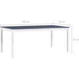  Blagavaonski stol bijelo-sivi 180 x 90 x 73 cm od borovine | shoptok.hr
