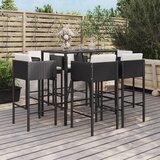 The Living Store Vrtna barska garnitura z blazinami 7-delna črna poli ratan - Vrtna Barska Garnitura, (21458364) | Shoptok.si