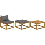 The Living Store Vrtna sedežna garnitura z blazinami 3-delna trden akacijev les - Vrtna Sedežna Garnitura, (21468560) | Shoptok.si