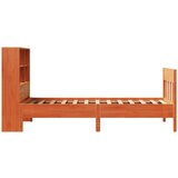 vidaXL Posteljni okvir brez vzmetnice voščeno rjav 75x190 cm borovina | Shoptok.si