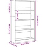  Regal za knjige boja hrasta 80x24x143 cm od konstruiranog drva | shoptok.hr