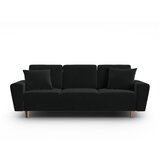 Cosmopolitan Design Crna baršunasti sklopiva/s prostorom za odlaganje sofa 235 cm Kyoto – Cijene