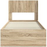  Krevetna konstrukcija s pohranom i uzglavljem Hrast sonoma Smeđa 100 x 200 cm | Shoptok.si