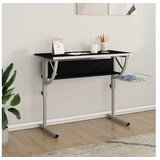  Delovna miza črna in siva 110x53x(58-87) cm inžen. les in jeklo | Shoptok.si