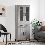 vidaXL Visoka komoda siva sonoma 69,5x34x180 cm inženirski les | Shoptok.si