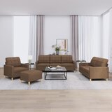  The Living Store Sedežna garnitura 4-delna z blazinami rjavo blago - Sedežna Garnitura, (21440396) | Shoptok.si