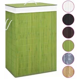  Košara za perilo iz bambusa 2-delna zelena 72 L, (20687071)