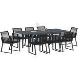  Vrtni set za objed 9 kom. Crna poliratan 180 x 80 x 74 cm | Shoptok.si