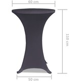  Rastezljivi Stolnjak 2 kom 60 cm Antracit boja | shoptok.hr