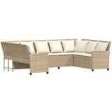 Maison Chic Vrtni kavč - Zunanji kavč z blazinami bež poli ratan, (22041080) | Shoptok.si