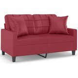 Maison Chic kavč - Sofa - Kanape dvosed z okrasnimi blazinami vinsko rdeč 120 cm um. usnje, (21727800) | Shoptok.si