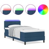 Box spring krevet s madracem &amp LED Plava 100x200 cm Tkanina | shoptok.hr