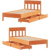 vidaXL Okvir kreveta bez madraca voštano smeđi 75 x 190 cm od borovine | shoptok.hr