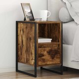 vidaXL Nočna omarica s predalom 2 pcs Dimni hrast 39,5 x 30 x 50 cm | Shoptok.si