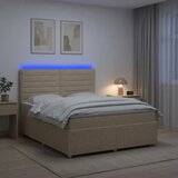  LED okvir za krevet s madracem Krem 140 x 190 cm Tkanina - Krem 140 x 190 cm Dizajn linija Cijene