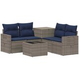  Set sofe 6 kom. Siva i tamnoplava Poli Rattan i čelik | shoptok.hr