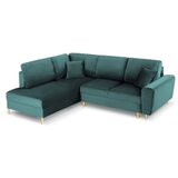 Cosmopolitan Design Petrolej zelena baršunasti sklopiva/s prostorom za odlaganje kutna garnitura (s lijevim kutom/u obliku slova L) Kyoto – | shoptok.hr