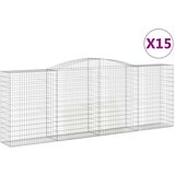  Lučne gabionske košare 15kom 400x50x140/160cm pocinčano željezo | shoptok.hr