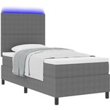 vidaXL Box Spring Krevet s Madracem & LED Svijetlosivi 80x200 cm Tkanina od čempresa | shoptok.hr