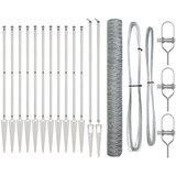 vidaXL Hexagonalna ograda 1,4x10 m Pocinčani čelik, Ograda s šiljkom 7 kom Ø32 mm 160 cm Pocinčani čelik | shoptok.hr