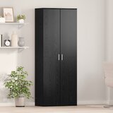 vidaXL Visoka omara Črna hrastovina 70x35x180 cm Inženirski les | Shoptok.si