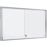 eurokraft pro Vitrina, aluminijast okvir, drsna vrata, 21 x DIN A4, ŠxVxG 1540 x 970 x 50 mm, oglat okvir | Shoptok.si