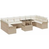 vidaXL Vrtna sedežna garnitura z blazino 11 pcs Bež Poliratan, (5000133214) | Shoptok.si