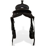 vidaXL Western sedlo, uzda in oprsnica pravo usnje 13" črne barve | Shoptok.si