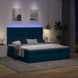  Otomanski okvir kreveta s madracima plavi 180x200cm baršunasti | shoptok.hr