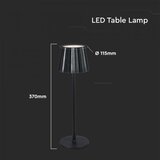  Prigušiva LED punjiva stona lampa 4W/5V 3000-6000K 1800 mAh crna | Eponuda.com