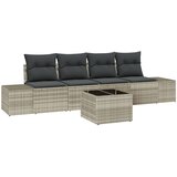 vidaXL 5-delni vrtni sofa set z blazinami svetlo siva poli ratan Cene