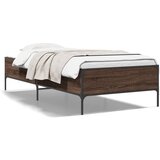 Furnova Posteljni okvir rjav hrast 75x190 cm inženirski les in kovina, (21939709) | Shoptok.si