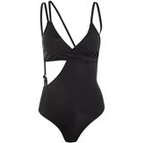 Trendyol Black Double Breasted Back Detailed Swimsuit Cene