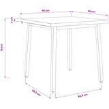  90 x 90 x 75 cm Čvrsto drvo akacije Tamno smeđa i bijela | shoptok.hr