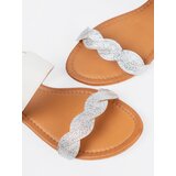 Shelvt White sandals with a glitter strap | Shoptok.si
