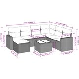  8-dijelni set vrtnih sofa od poliratana s jastucima crni | shoptok.hr