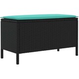  Vrtni otoman Crna i Tirkizna 80 x 38 x 42 cm PE ratan | shoptok.hr