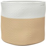 vidaXL Košara za pohranu bež-bijela Ø 43 x 35 cm od pamuka | shoptok.hr