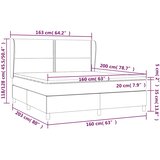  Krevet s oprugama i madracem crni 160x200 cm od tkanine | shoptok.hr