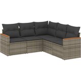 Maison Chic Seti vrtnega pohištva - Vrtna garnitura - Vrtni pohištvo set 5-delna z blazinami siv poli ratan, (21818038) Cene